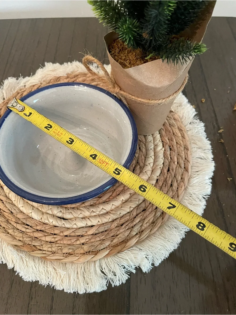 Vintage Blue and White Speckle Ceramic Bowl